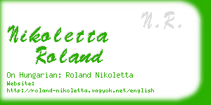 nikoletta roland business card